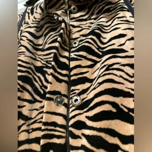 Jones New York Signature Velour Zebra Print Jacket SZ L - Picture 4 of 7